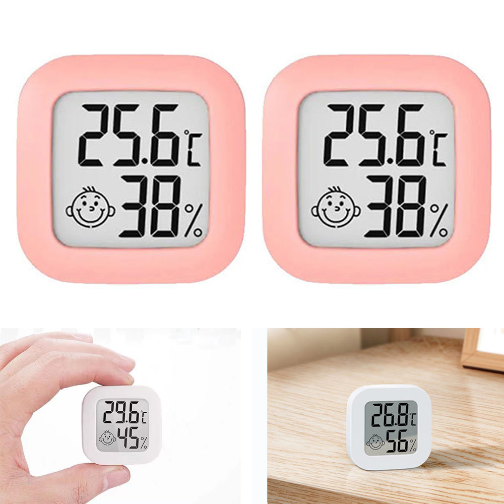 2 Termometry pokojowe, Mini cyfrowy higrometr LCD, łatwy w użyciu termometr wewnętrzny, wielofunkcyjny termometr wilgotności