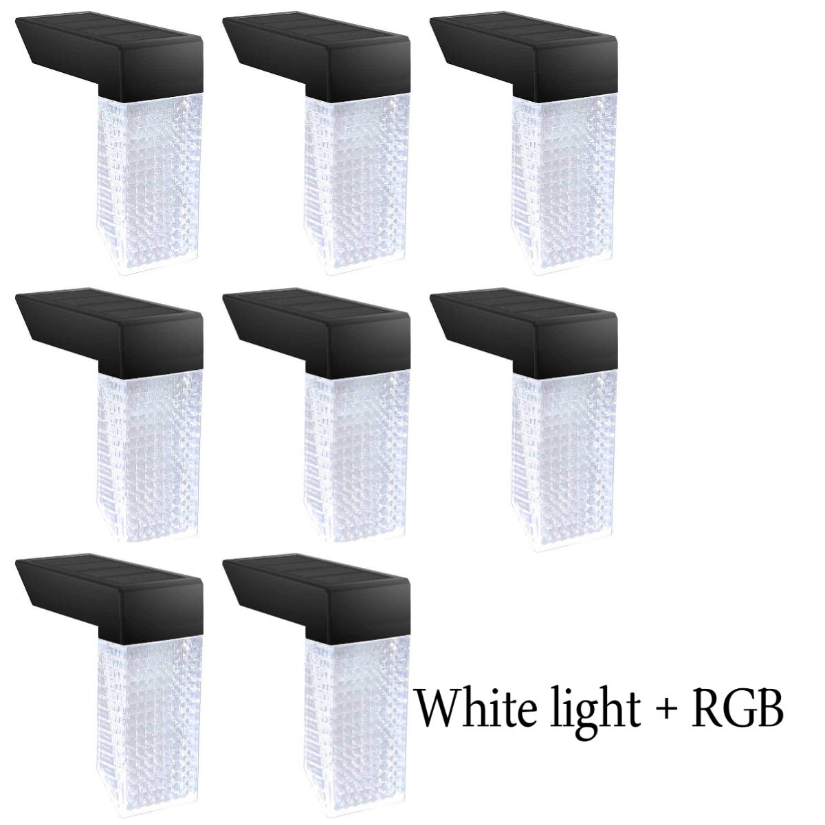Confezione da 8 luci solari per recinzione, bicolore, luci per scale impermeabili IP44, illuminazione da giardino esterna con interruttore automatico | Leroy Merlin Confezione da 8 luci solari per recinzione, bicolore, luci per scale impermeabili IP44, illuminazione da giardino esterna con interruttore automatico | Leroy Merlin