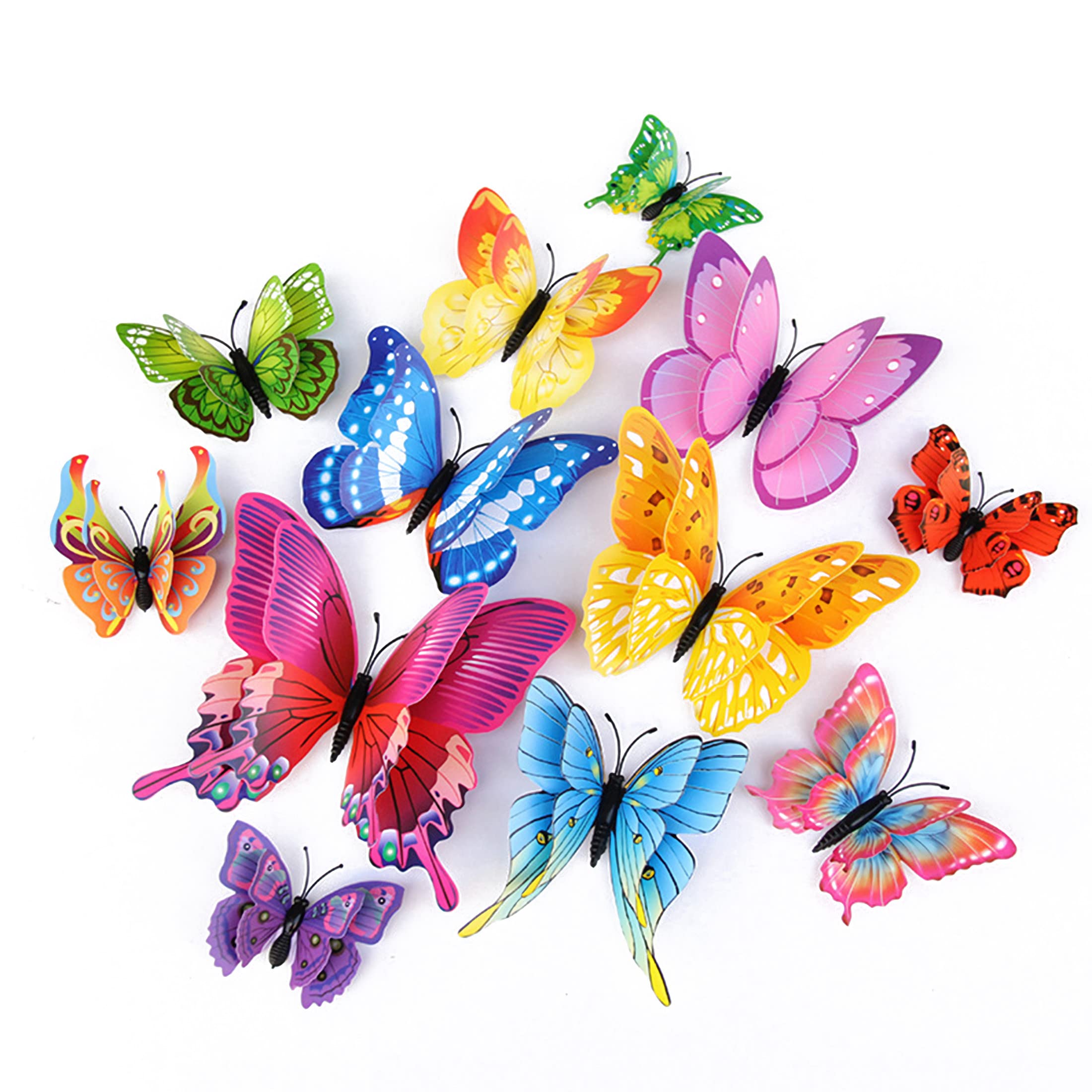 Nayyana Lot De 48 Papillons 3D Muraux – Décorations Argentées Amovibles Pour Anniversaire, Baby Shower & Gâteau
