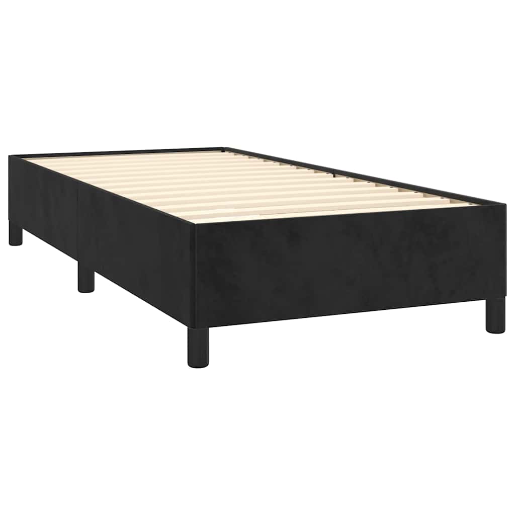 Cadre de lit sans matelas noir 100 x 200 cm en velours - 4