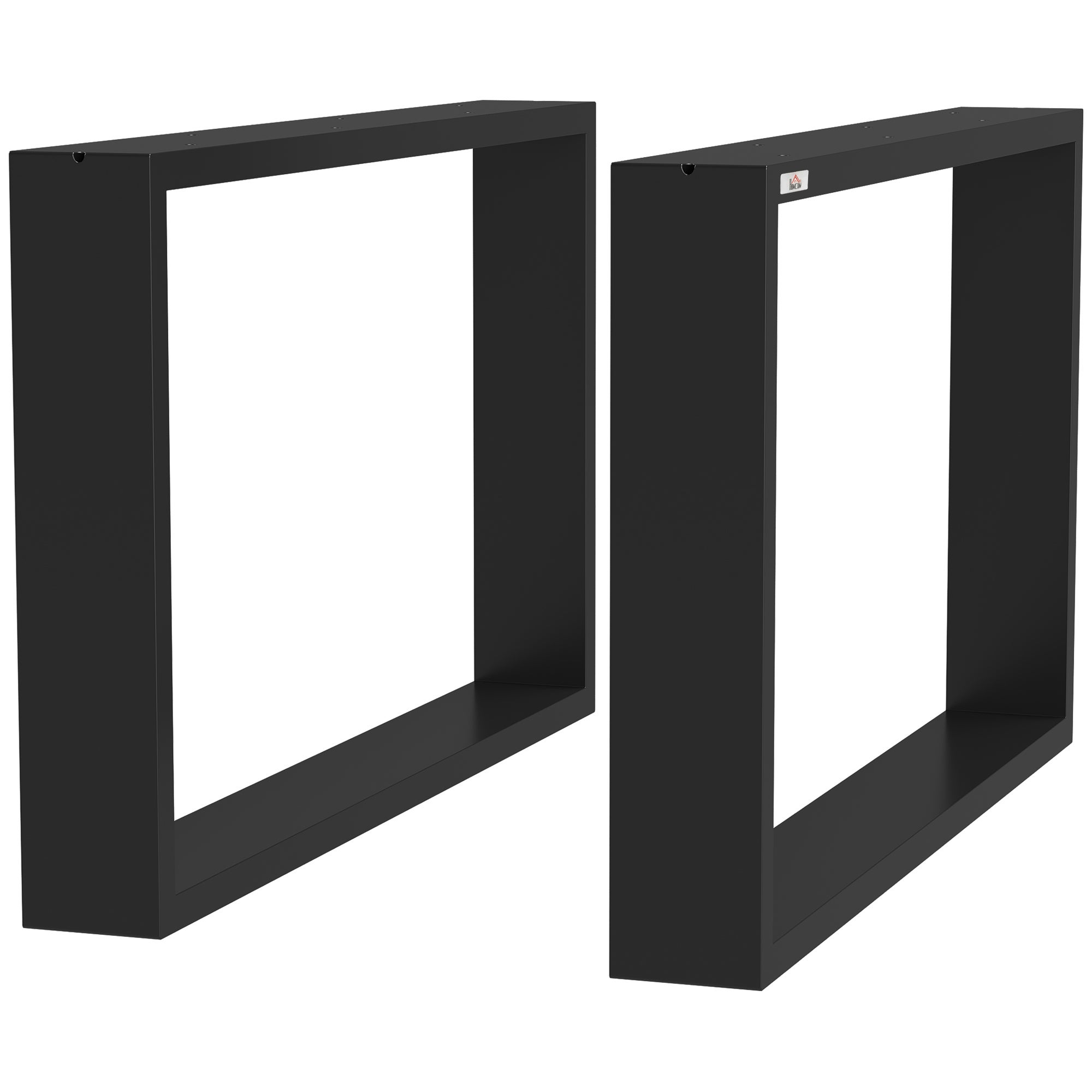 Zestaw 2 stalowych nóg do stołu prostokątnego w stylu industrialnym, udźwig 60 kg, 70x8x41 cm, kolor czarny