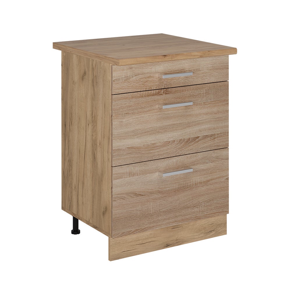 Vicco Szafka dolna do kuchni R-Line, Sonoma, 60 cm z szufladami, BP Dąb