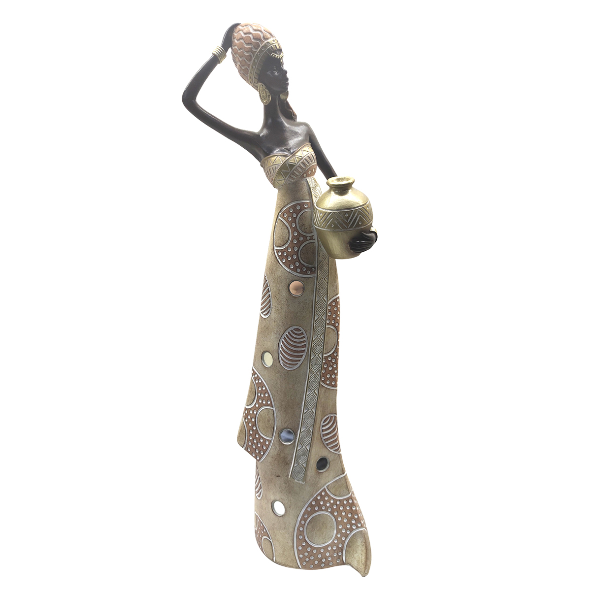Origen home decor - figura africana figuras | africanas y elefantes marrón - 44x8x13 cm