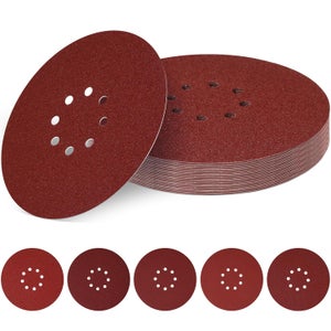 MENZER White Disques Abrasifs Ø225 Mm 6 Trous G240 – Lot 25 – Ponceuses Plâtre, Corindon + CoolTec Anti-Colmatage