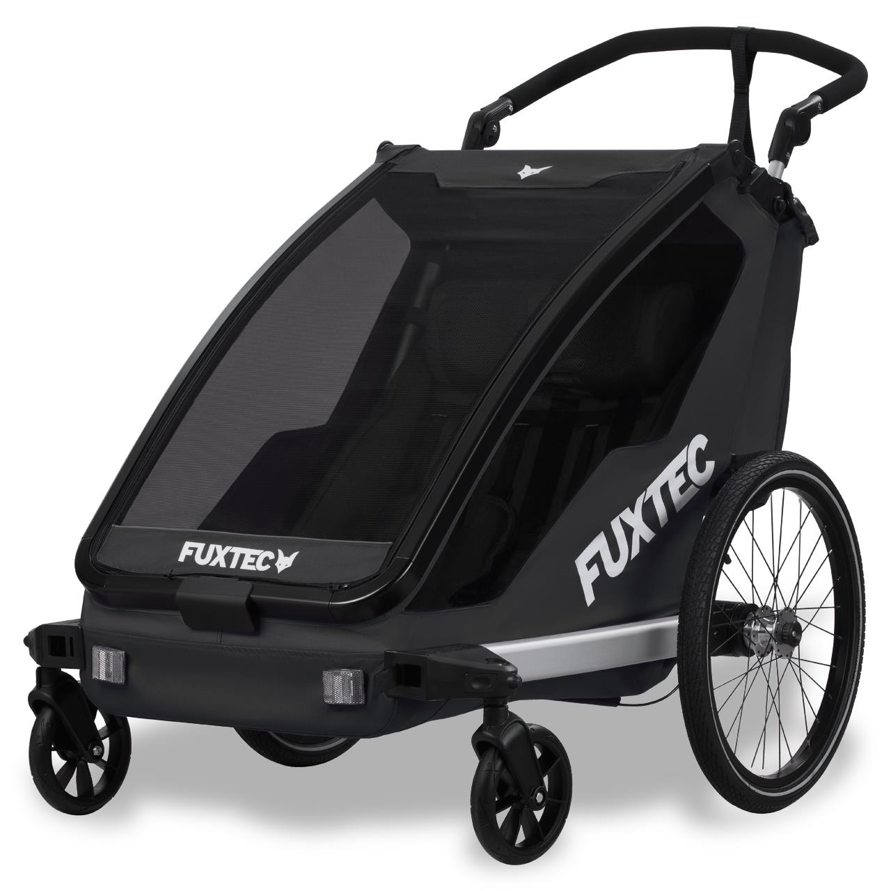 Fuxtec Rimorchio Bicicletta 2in1 Sportfux FX-FA1 - Pieghevole, Per Bambini, Convertibile In Passeggino - Foto 3