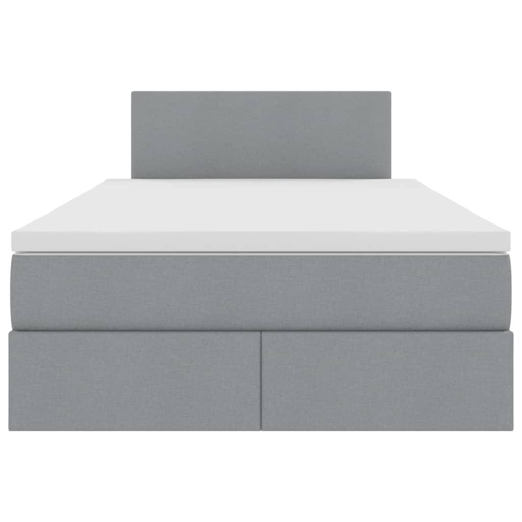 Lit avec rangement et matelas gris clair 120 x 200 cm en velours - 7