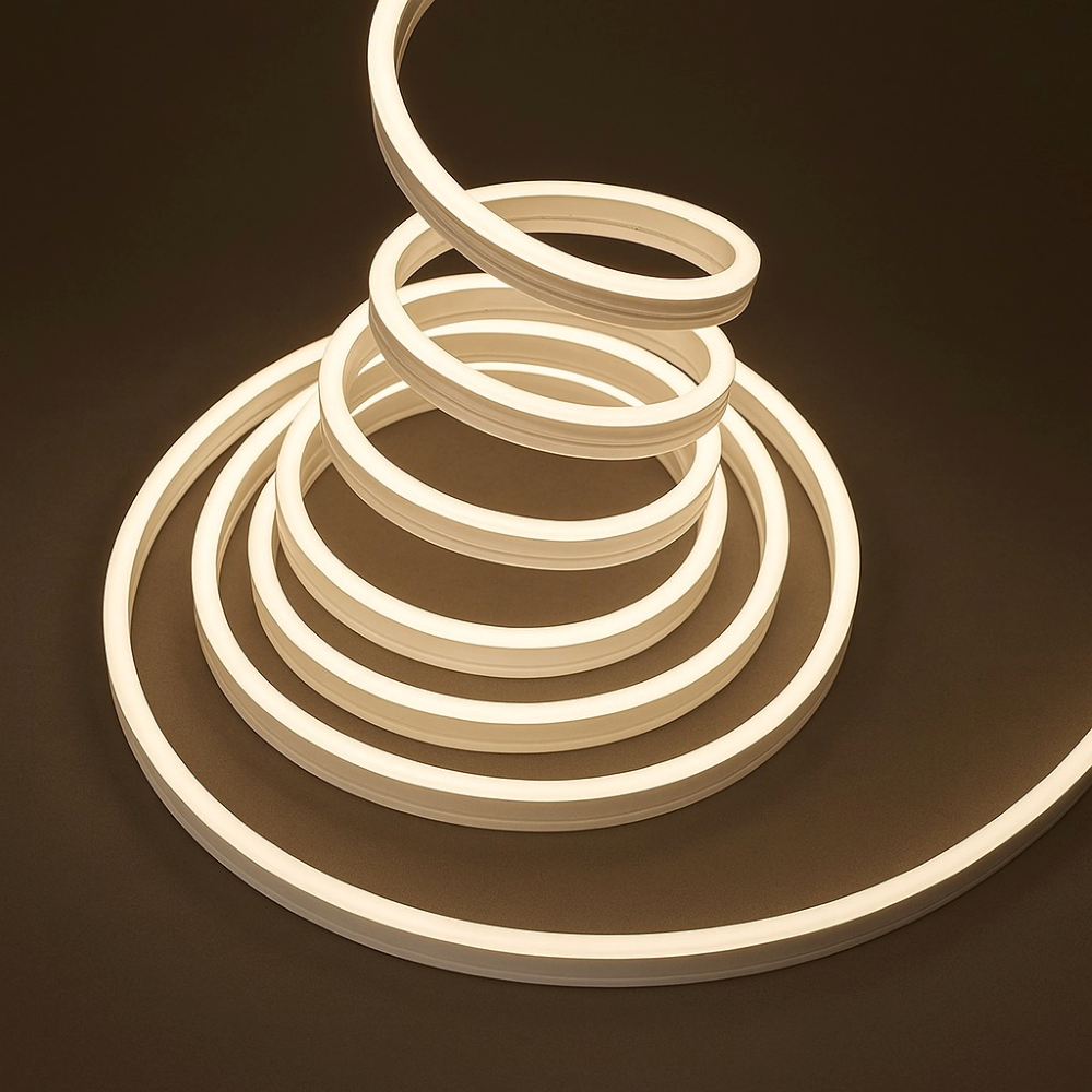 Striscia LED SMD 2835 120D Impermeabile IP65 220V per Profili da 10mm Flessibile Resistente potente per Interni ed Esterni BIANCO NATURALE 4000K 5MT - 7