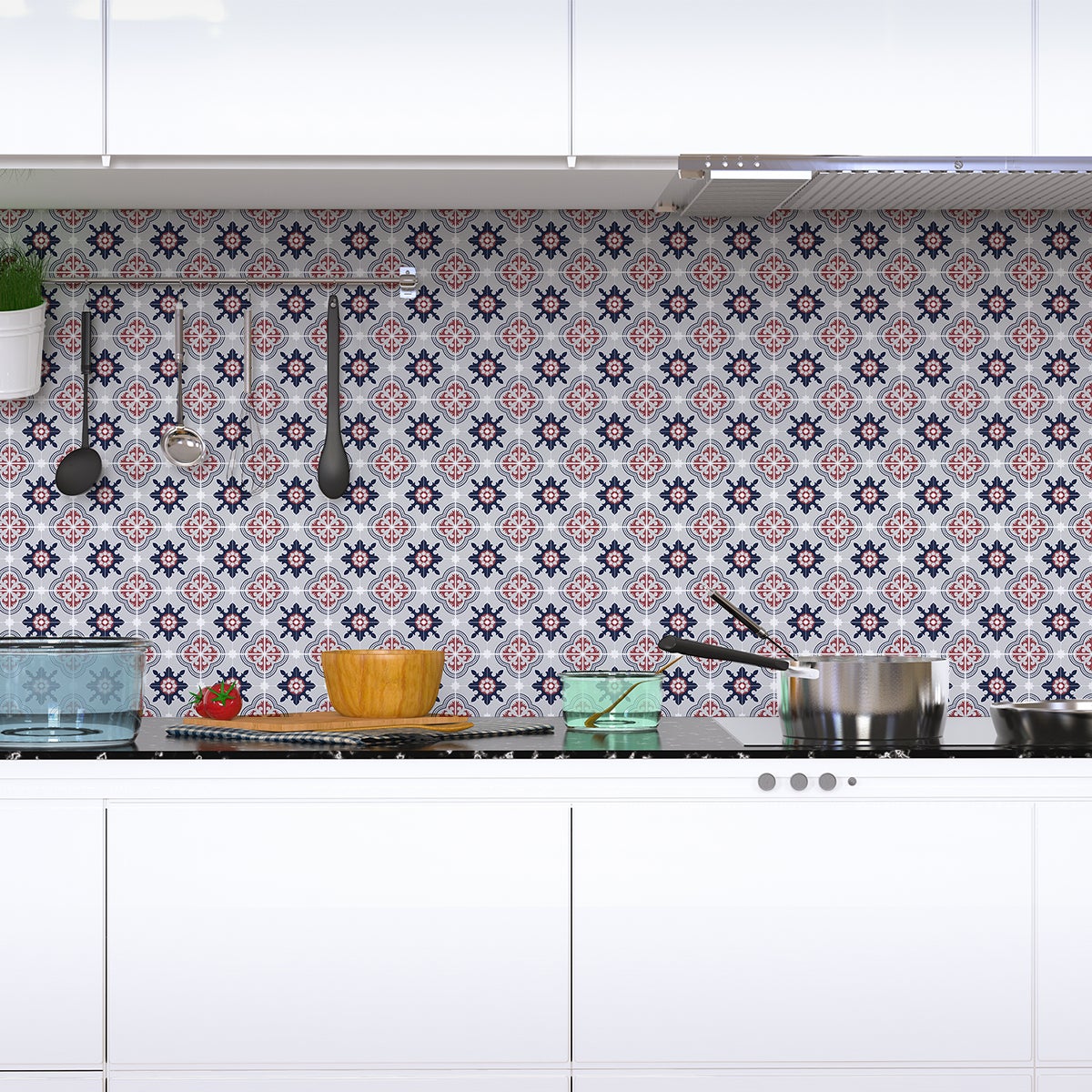 24 adesivi piastrelle di cemento azulejos helena - Sticker adesivo - adesivi murali - 24stickers20x20cm - 5