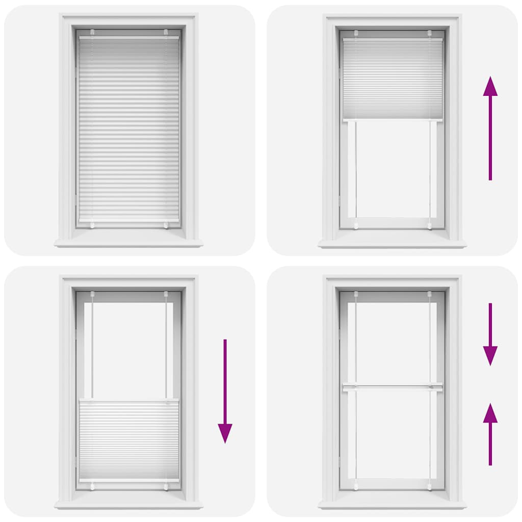 Store plissé | Store pliant blanc 80x150 cm largeur du tissu 79,4 cm polyester CFW14373 - 7