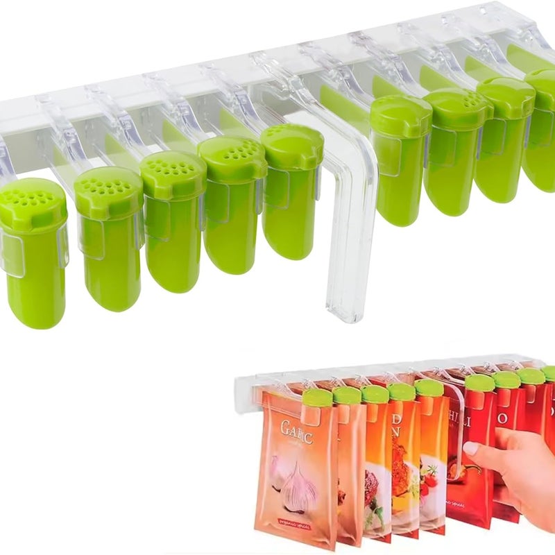 Półka na przyprawy do montażu na ścianie bez wiercenia – obrotowy ekspozytor z 3 przegrodami i 10 zatrzaskami do kuchni