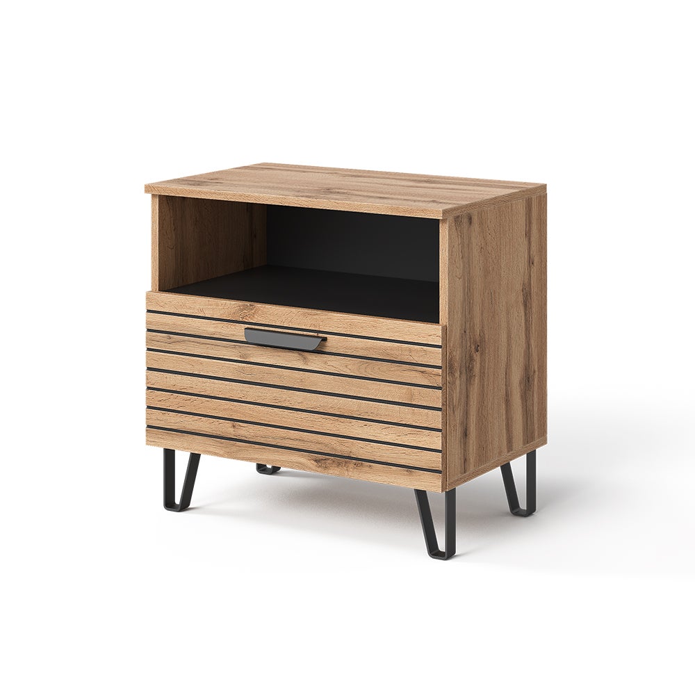 Vicco Stolik nocny Amber, Oak Wotan, 60 x 58 cm