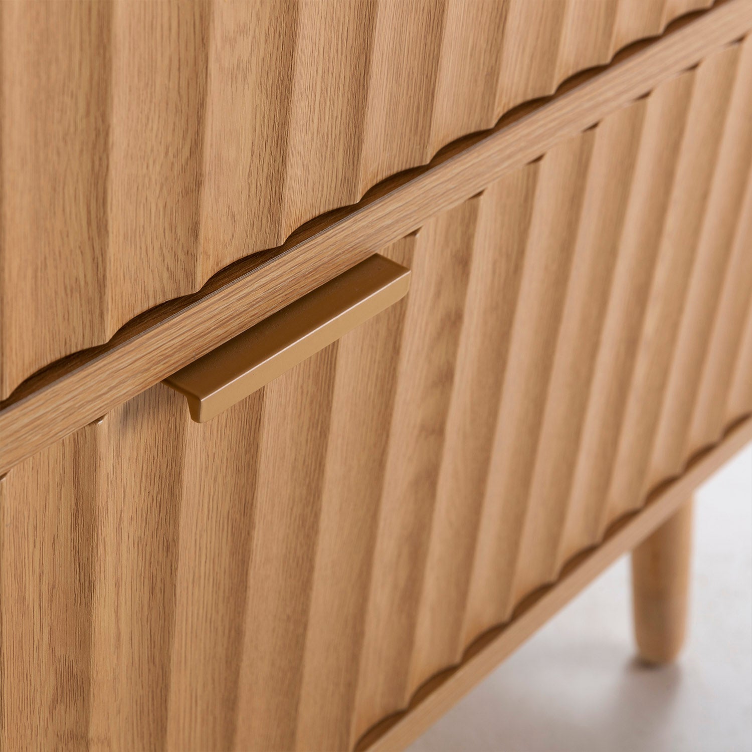 Commode de nuit Lluvia 3 tiroirs coloris chêne, largeur 80 cm - 4
