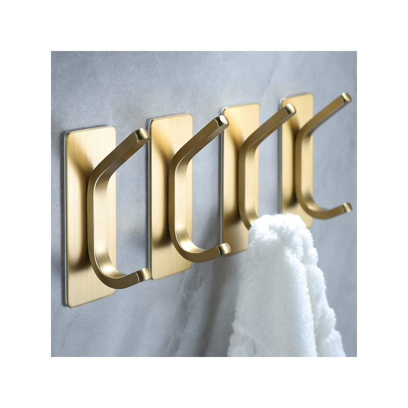 4 szt. haczyków na ręczniki/haczyków samoprzylepnych - złoty ścienny wieszak na ręczniki/płaszcze