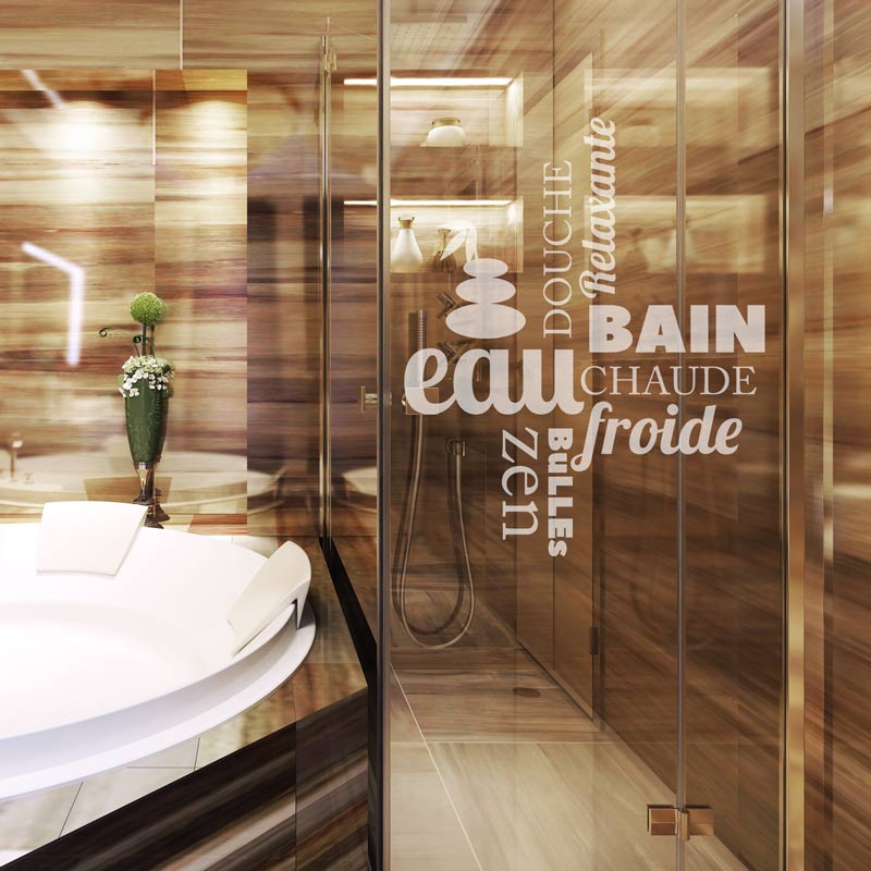 Adesivo porta di doccia Douche zen - Sticker adesivo - adesivi murali - 85x70cm - 3