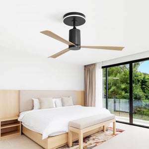 Ventilatore a soffitto 52 pollici con illuminazione LED regolabile, 6 velocità, motore DC silenzioso, telecomando | Leroy Merlin