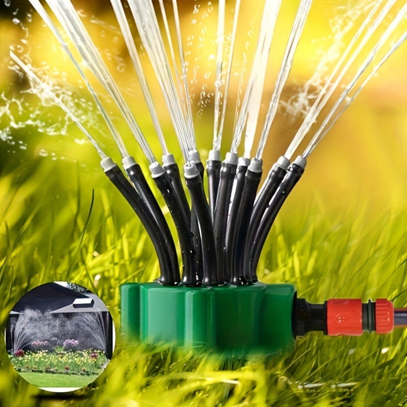 Arroseur de jardin automatique multi-têtes à 360 degrés, système d'arrosage de jardin de pelouse, outil d'irrigation de jardin, 9CM*10CM, vert - 4