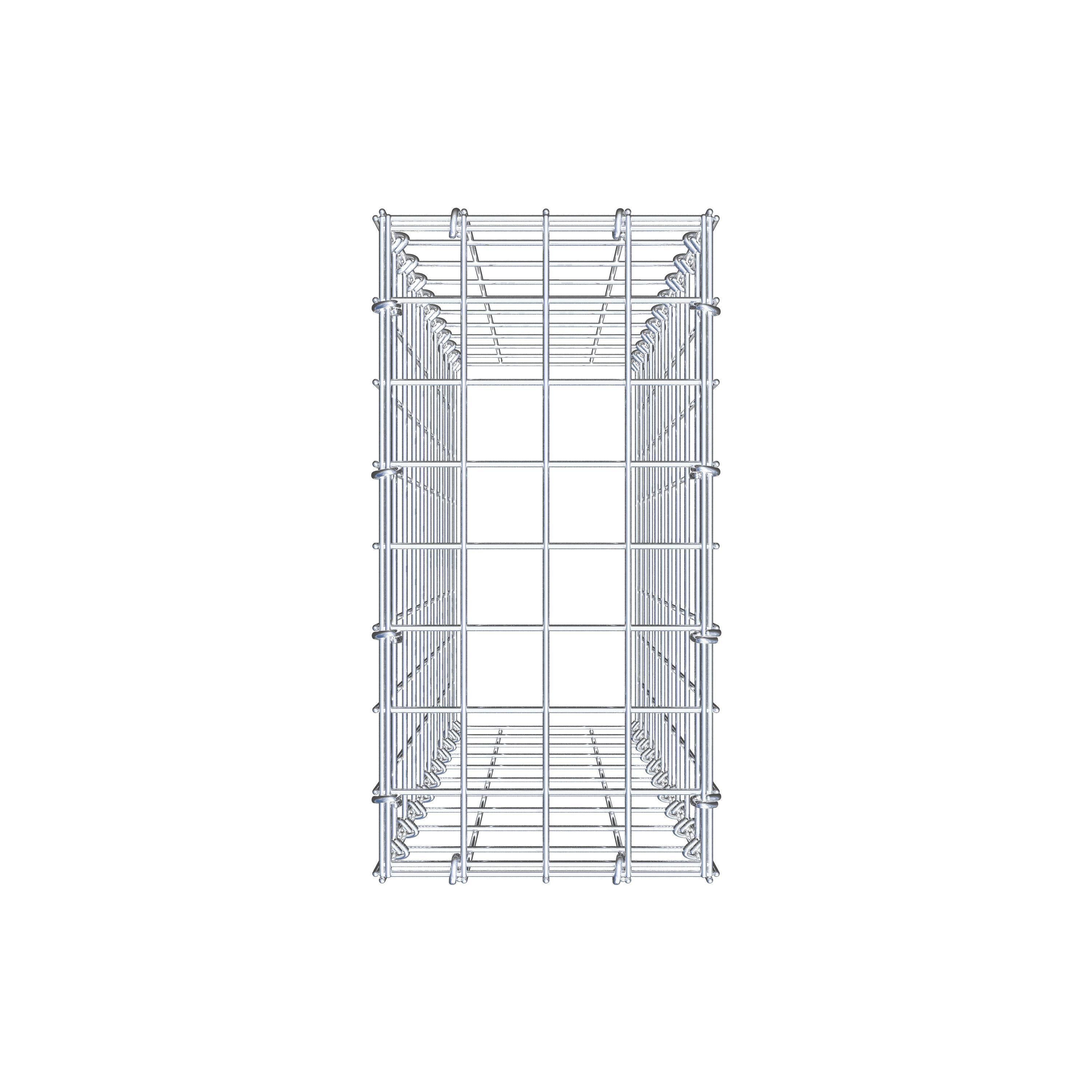 Gavión para apilar en acero galvanizado 100x20x40cm (LxAxP), malla 5 x 10cm, Anillo en C, sin rejilla inferior - 5