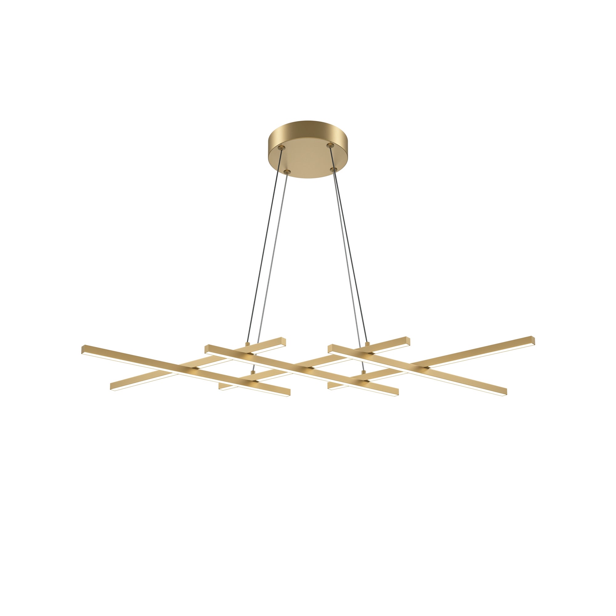 Lampa wisząca Halo mosiężna LED 40W 2600K-3500K 1400lm nowoczesna wym: 305,7 x 30 x 103,5 cm aluminium Maytoni