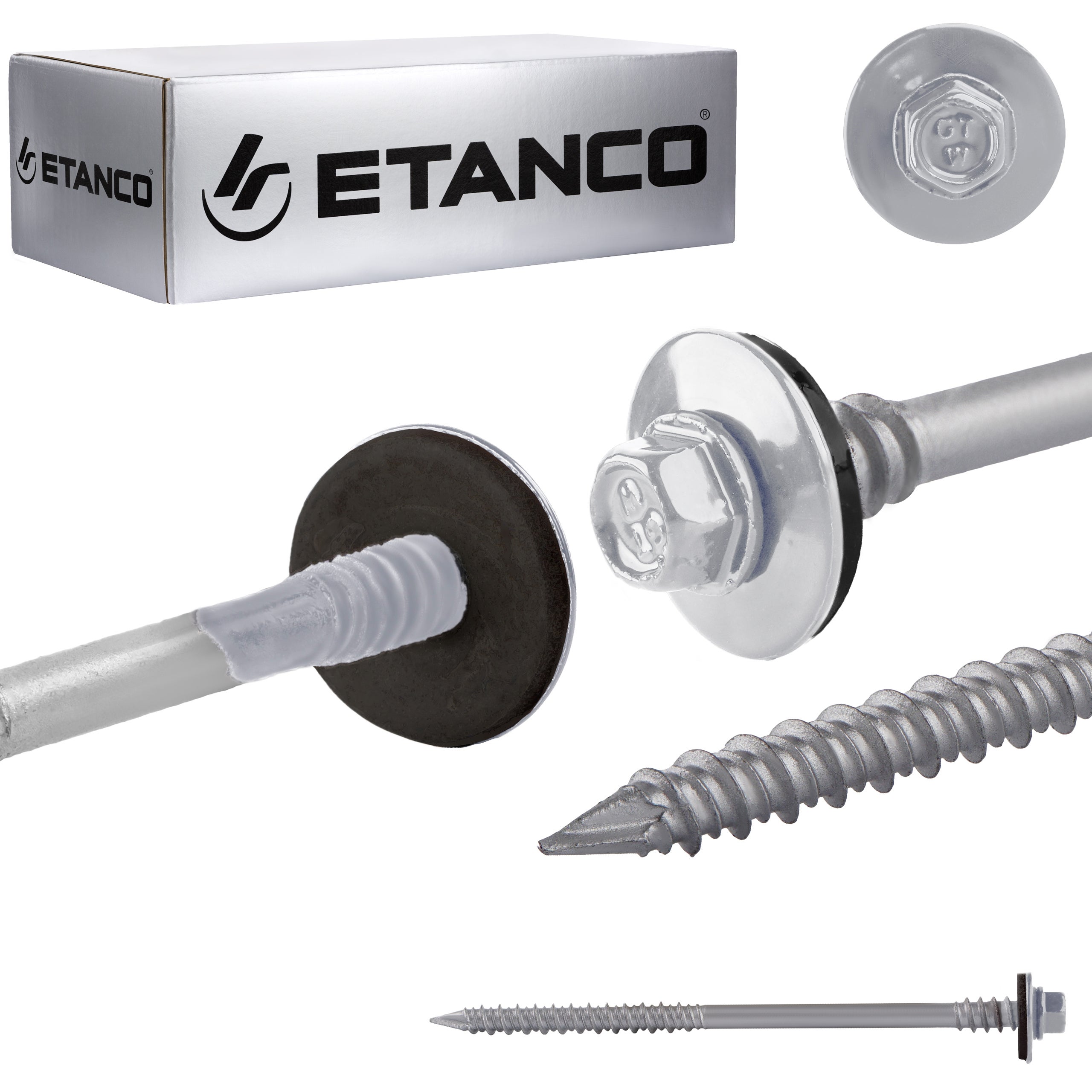 Wkręty do płyt warstwowych Etanco GTRW SP A19 6,4/7x140 mm RAL 9006 100szt