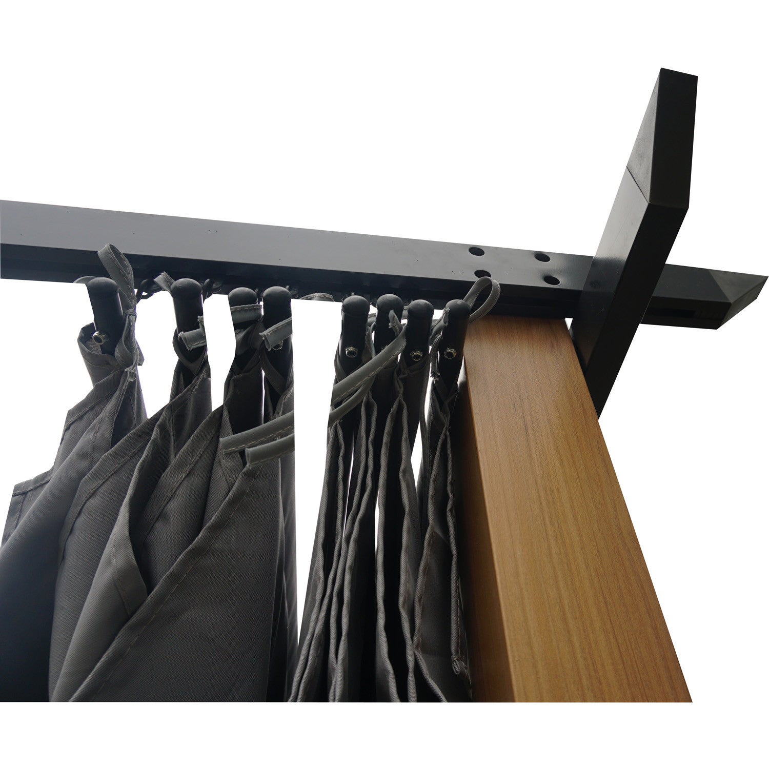 Tonnelle/Pergola en aluminium 3x4m toile coulissante rétractable - bois et gris - HAWAI - Avril Paris - 4