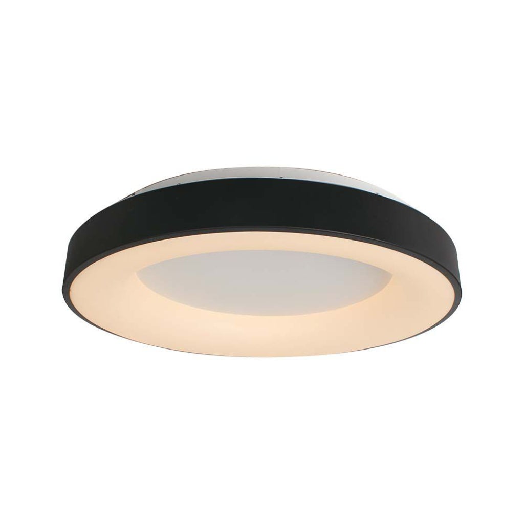 Lampa sufitowa LED 49 W, ściemnialna, triak, średnica: 600 mm, wysokość: 105 mm, kolor czarny, 3000 K