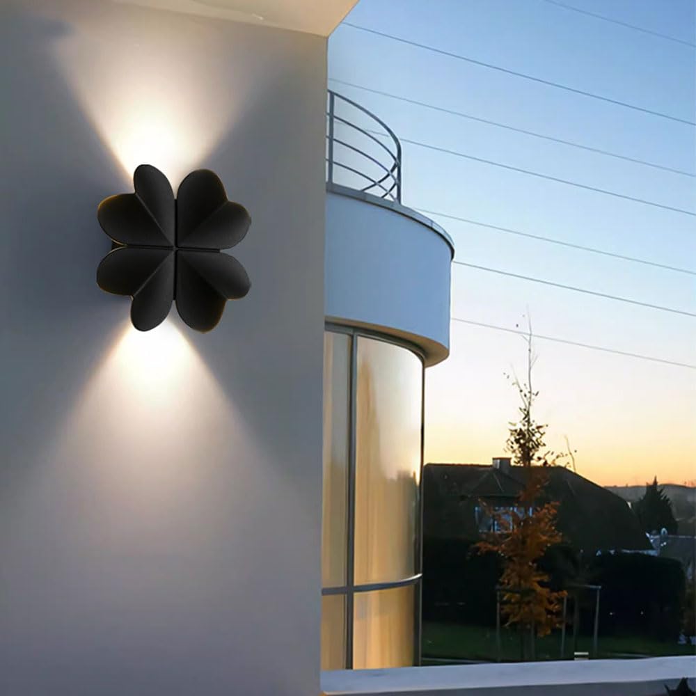 Lustre Extérieur Étanche IP65 Style Spirale Créative – Aluminium & Verre, E27, Balcon Jardin Terrasse (B-Or)