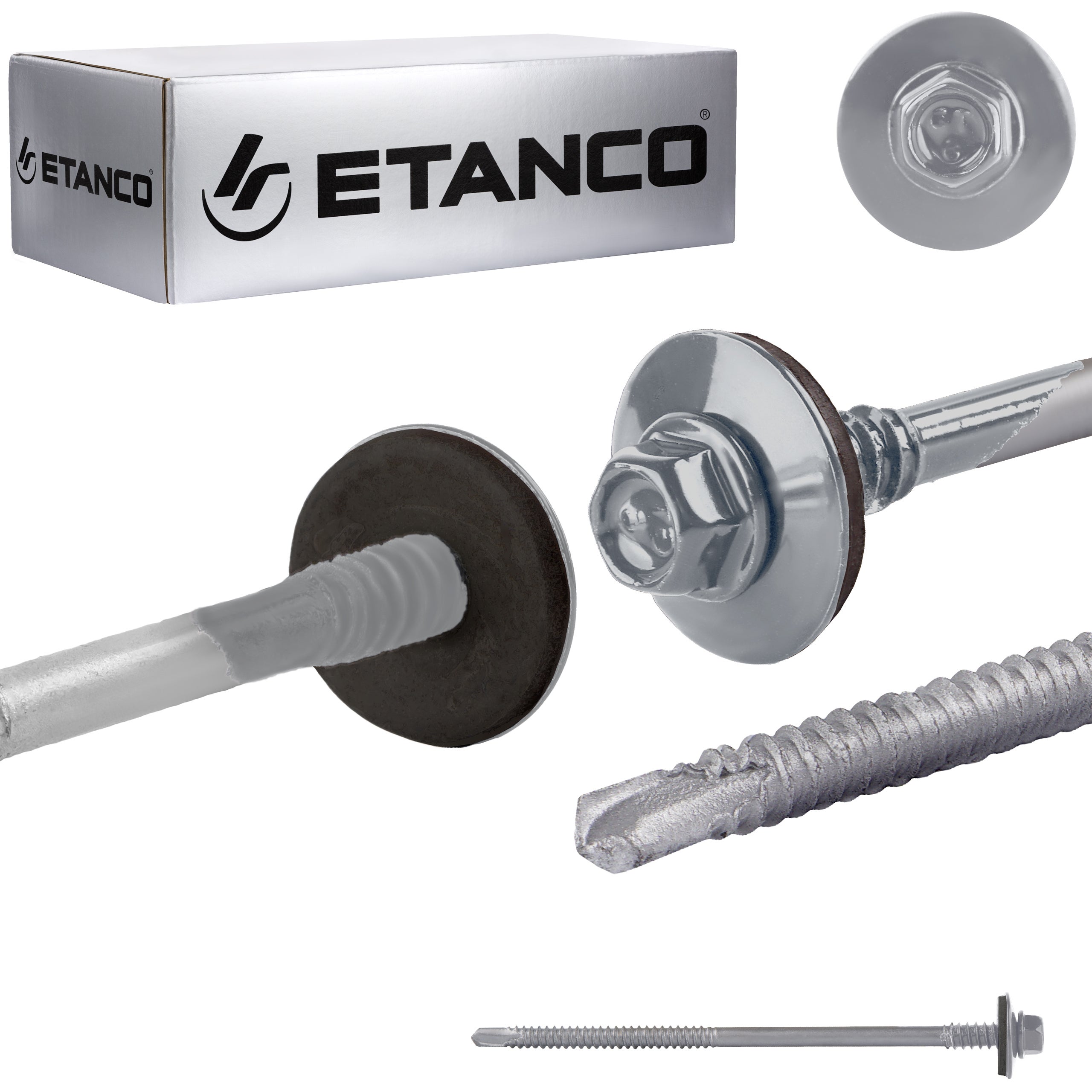 Wkręty do płyt warstwowych Etanco GTR6 SP 5,5/6,3x125 mm RAL 9006 100szt