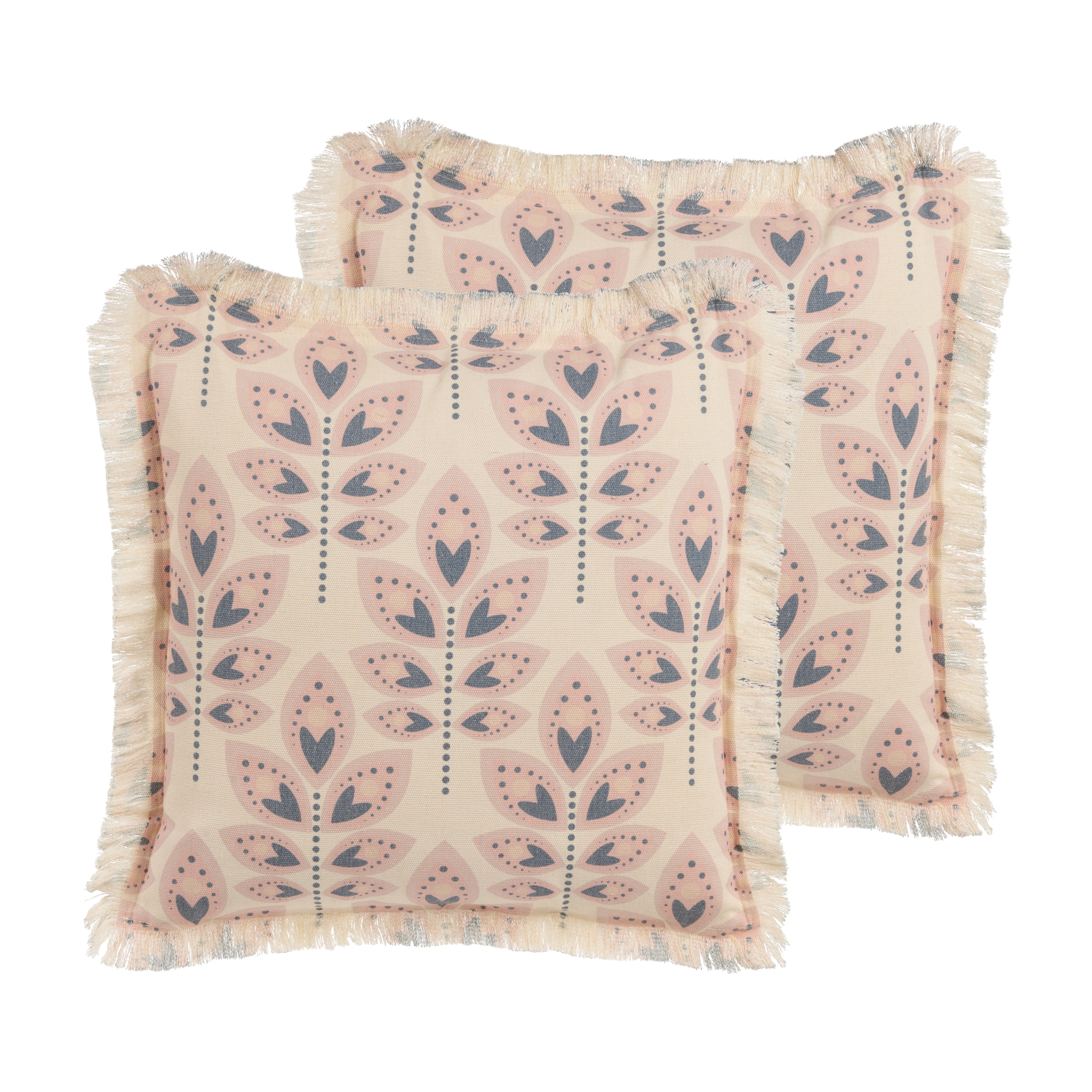 Lot De 2 Coussins De Chaise Matelassés - Dimensions 39x39x5 Cm - Tissu Polyester/coton - Lacets De Fixation - Couleur Beige Motif 1549