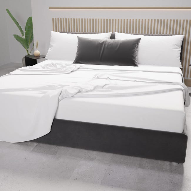 Elegant Comfort Set di 6 Lenzuola di qualità egiziana Ultra morbide e lussuose, Resistenti alle Pieghe, 1500 Fili Re, Microfibra, Bianco, California King Elegant Comfort Set di 6 Lenzuola di qualità egiziana Ultra morbide e lussuose, Resistenti alle Pieghe, 1500 Fili Re, Microfibra, Bianco, California King