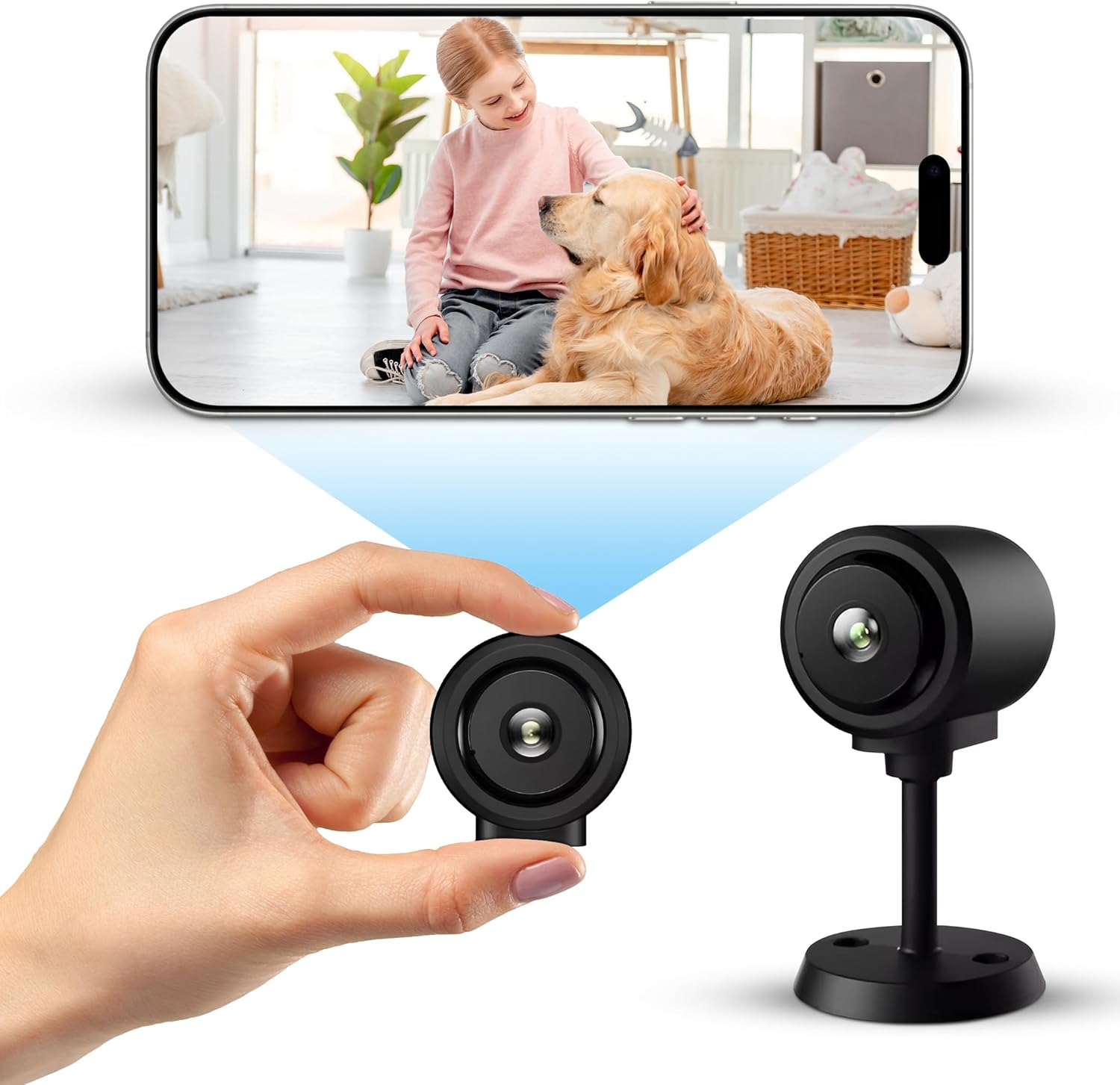 Kamera Monitoringu WiFi Wimini Vision - Stabilne Połączenie 10m - Niewidzialna Noktowizja - Podwójny Tryb (AP/IP) - 1080P