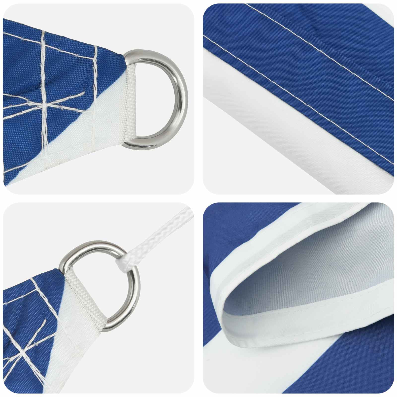 Voile d'ombrage triangulaire 6 x 6 x 6 m en polyester Oxford 100 % - 4