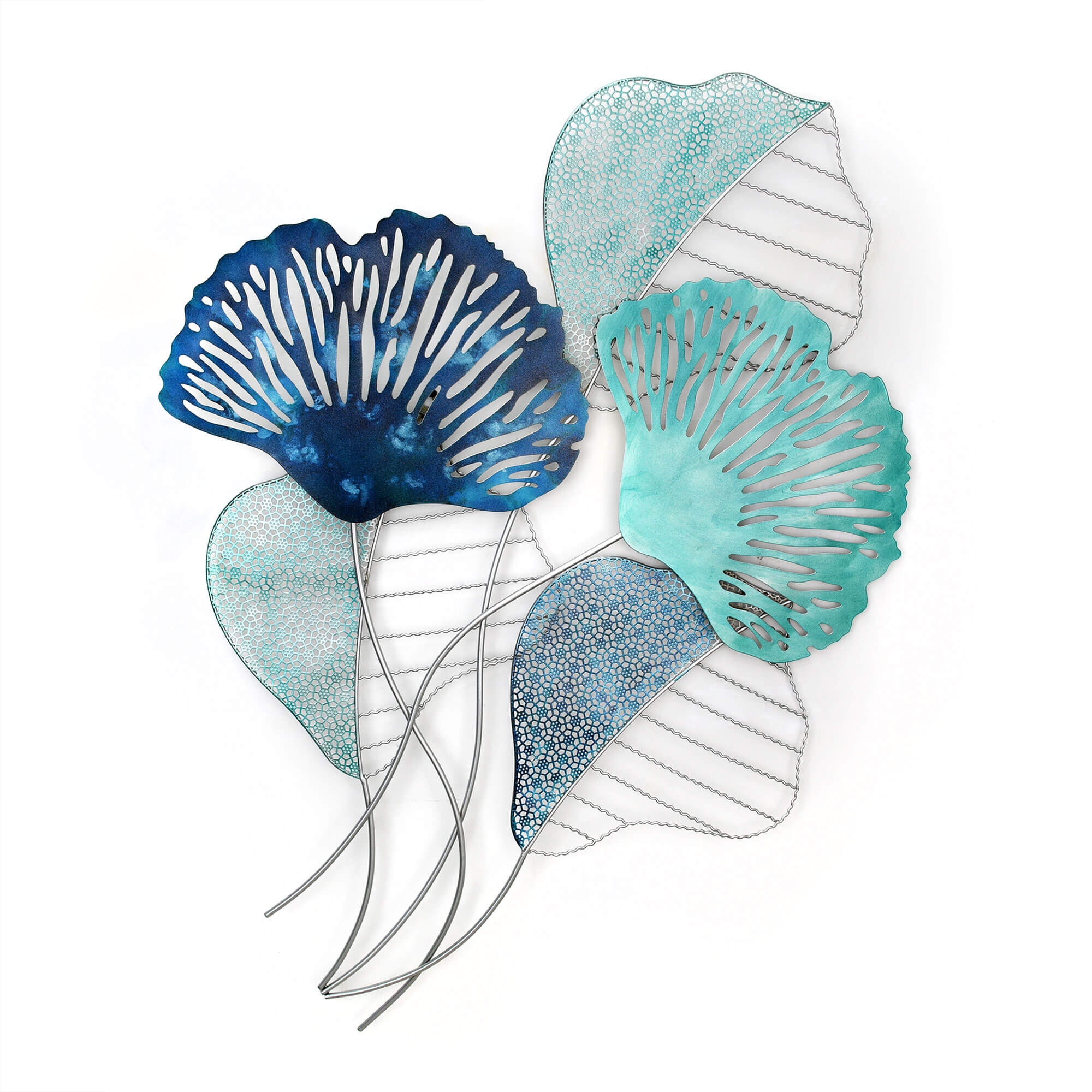 Décoration Murale En Métal Doré Feuille De Ginkgo - Lot De 2 - 26,5 Cm - Style Moderne Et Minimaliste - Pour Salon, Chambre, Bureau