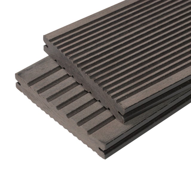 Lame terrasse bois composite plein Maxima L 360 cm - Gris anthracite, Ep. 22mm, Larg. 14 cm, Long. 360 cm