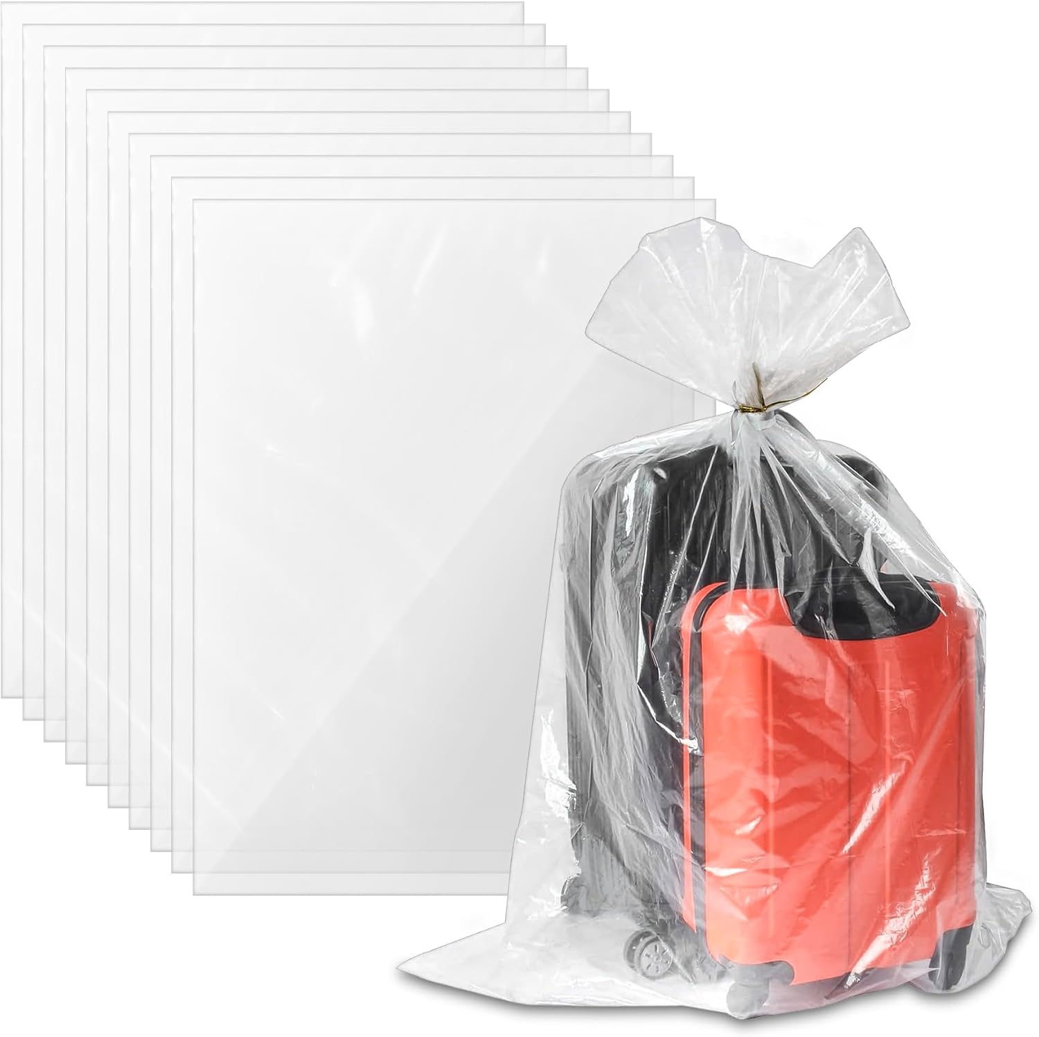 5 Sacchetti Di Plastica Trasparente Extra Grandi 150x150 Cm | Impermeabili, Riutilizzabili Per Bagagli, Valigie, Coperte E Mobili