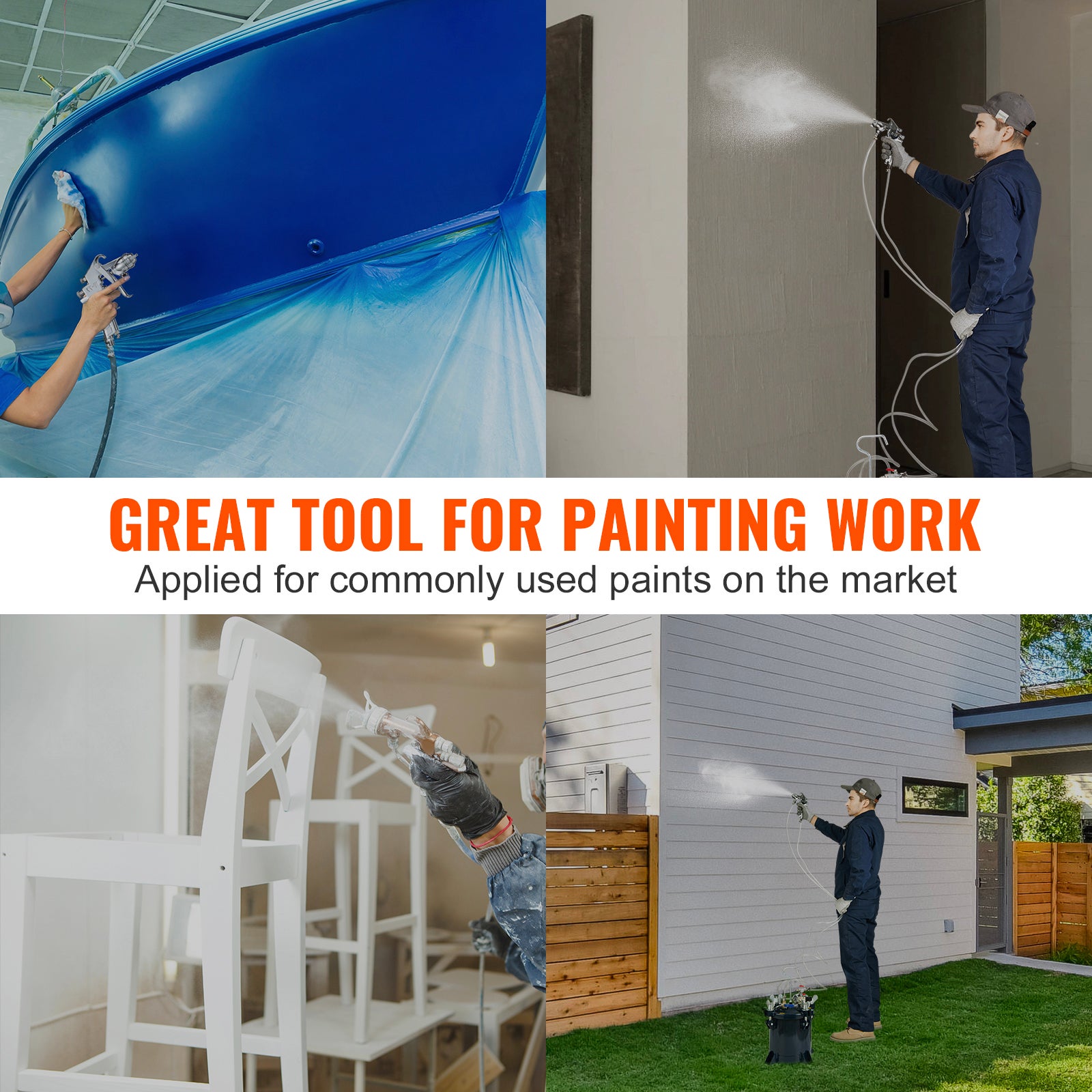 Pistolet à Peinture SucceBuy Réservoir de peinture à air comprimé 10 L/2,5 gal,support en métal et produit d'étanchéité pour réparation de fuites - 8