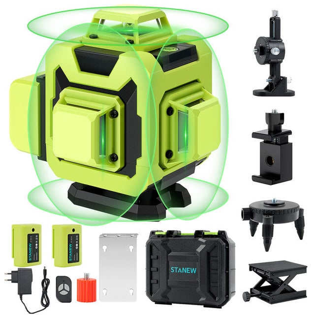 STANEW Niveau laser 4 x 360°, 4D 16 Line, Batterie Rechargeable 2 x 2400 mAh