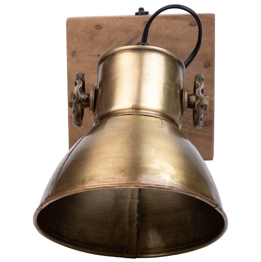 Aplique de madeira e metal dourado 18x18x27 - 2