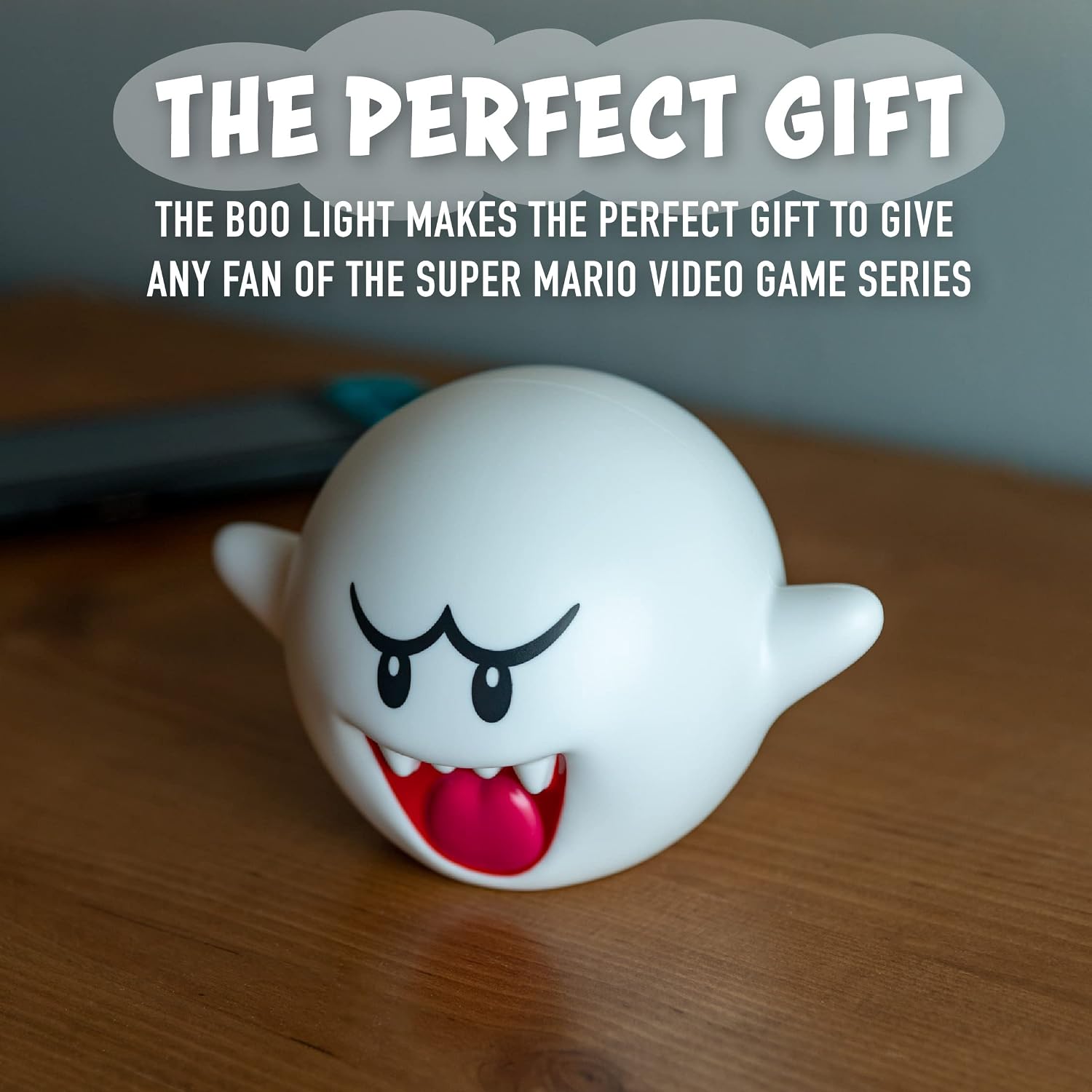 Oficjalnie licencjonowana lampa 3D Super Mario Boo Bros., idealna do domu lub biura, świetny prezent dla miłośników gier retro. - 5