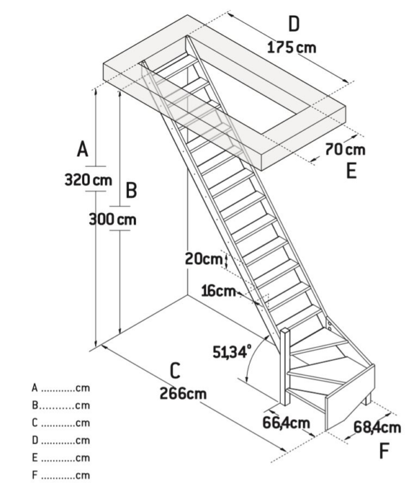 Escalier de Miller MGS avec quart tournant en haut | Pour des hauteurs jusqu'à 320 cm | Fabriqué en bois de pin - tourner à droite - 2