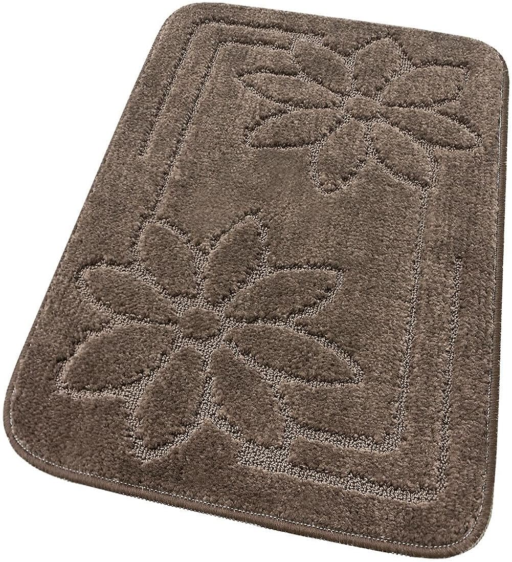 Tapete Banho Cor Sólida Antiderrapante Absorvente Tapete De Cabeceira 100% Fabricado Em Itália Castanho 50x110cm - 6