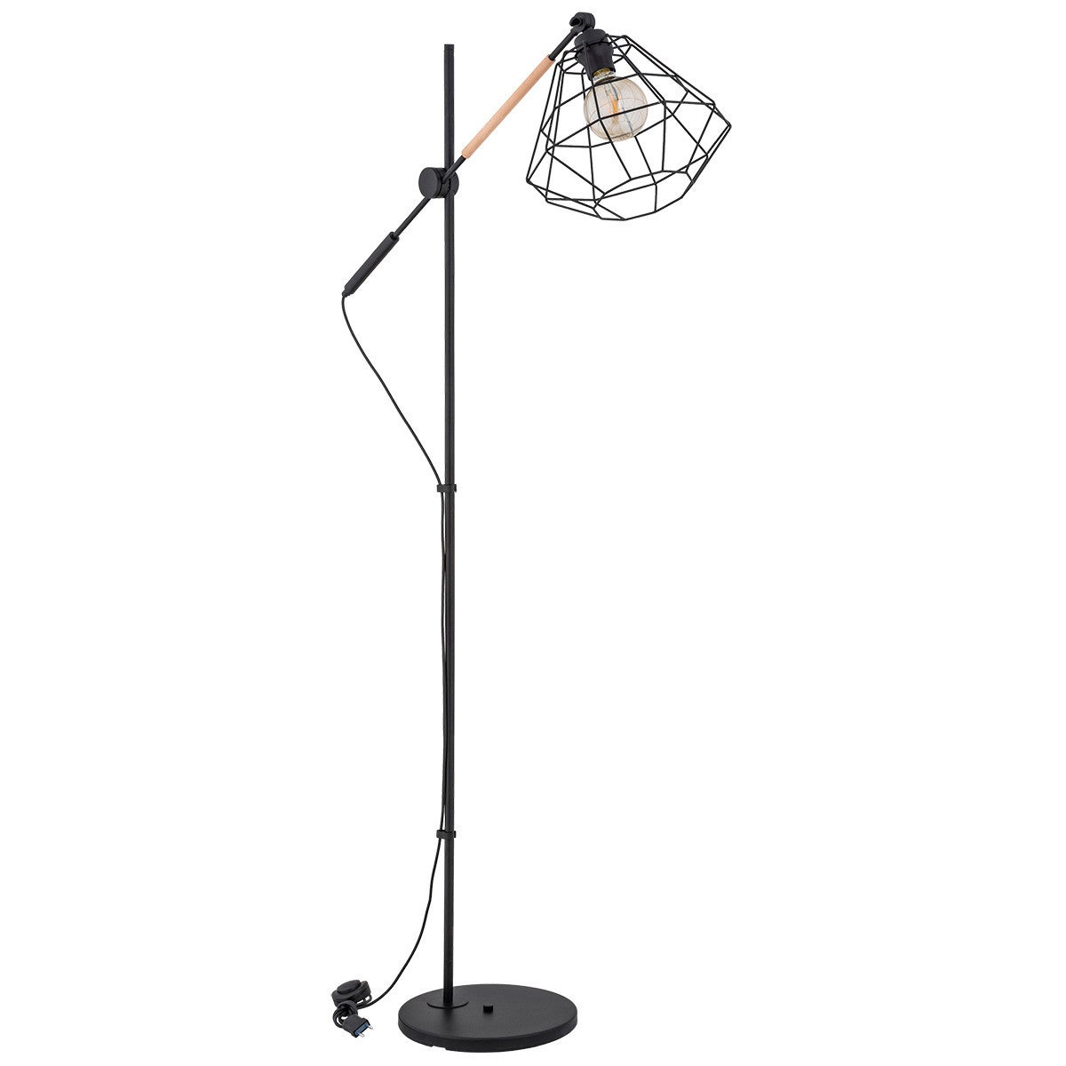 Lampa podłogowa stojąca Boogie czarna 1xE27x15W wym: 165 x 80 x 30 cm metal Alfa