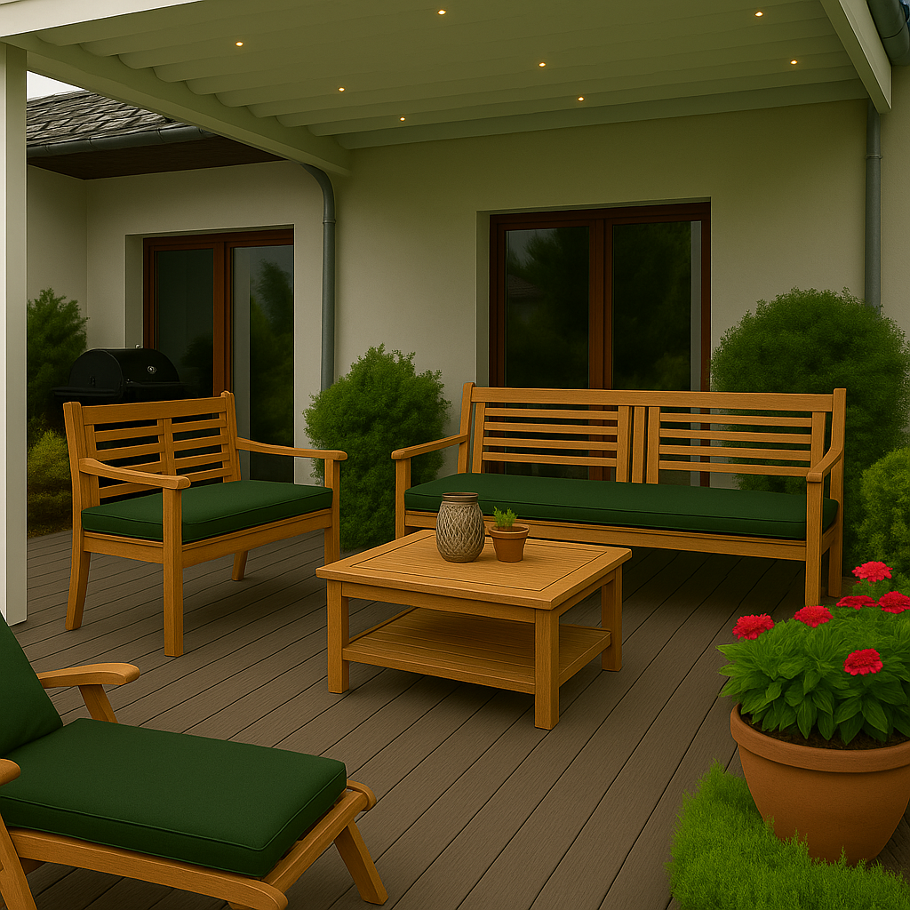Cojín para banco de jardín 170x60x7cm asiento, cojín de asiento plano, cojín exterior de jardín Verde, cojín para columpio de jardín - 4