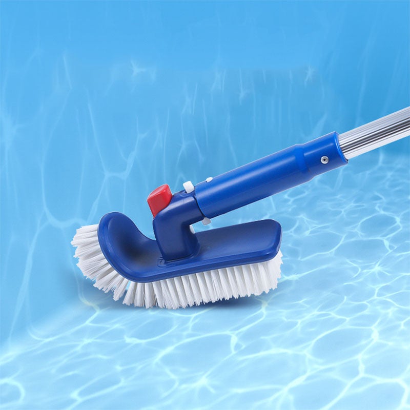 Brosse De Nettoyage Coin Piscine Tête Balai Compacte - Pour Piscines, Spas Et Marches