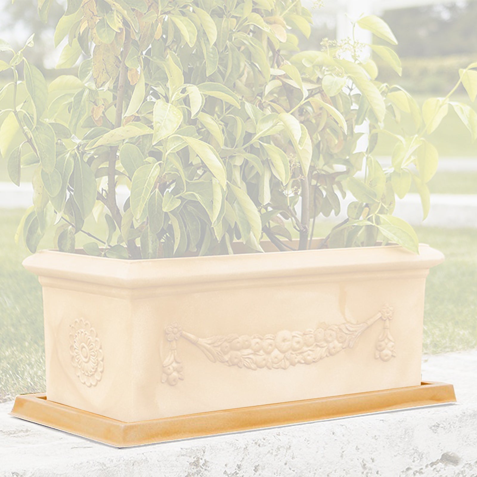 Vaso rettangolare Tirol per fiori e piante da giardino / 40 cm