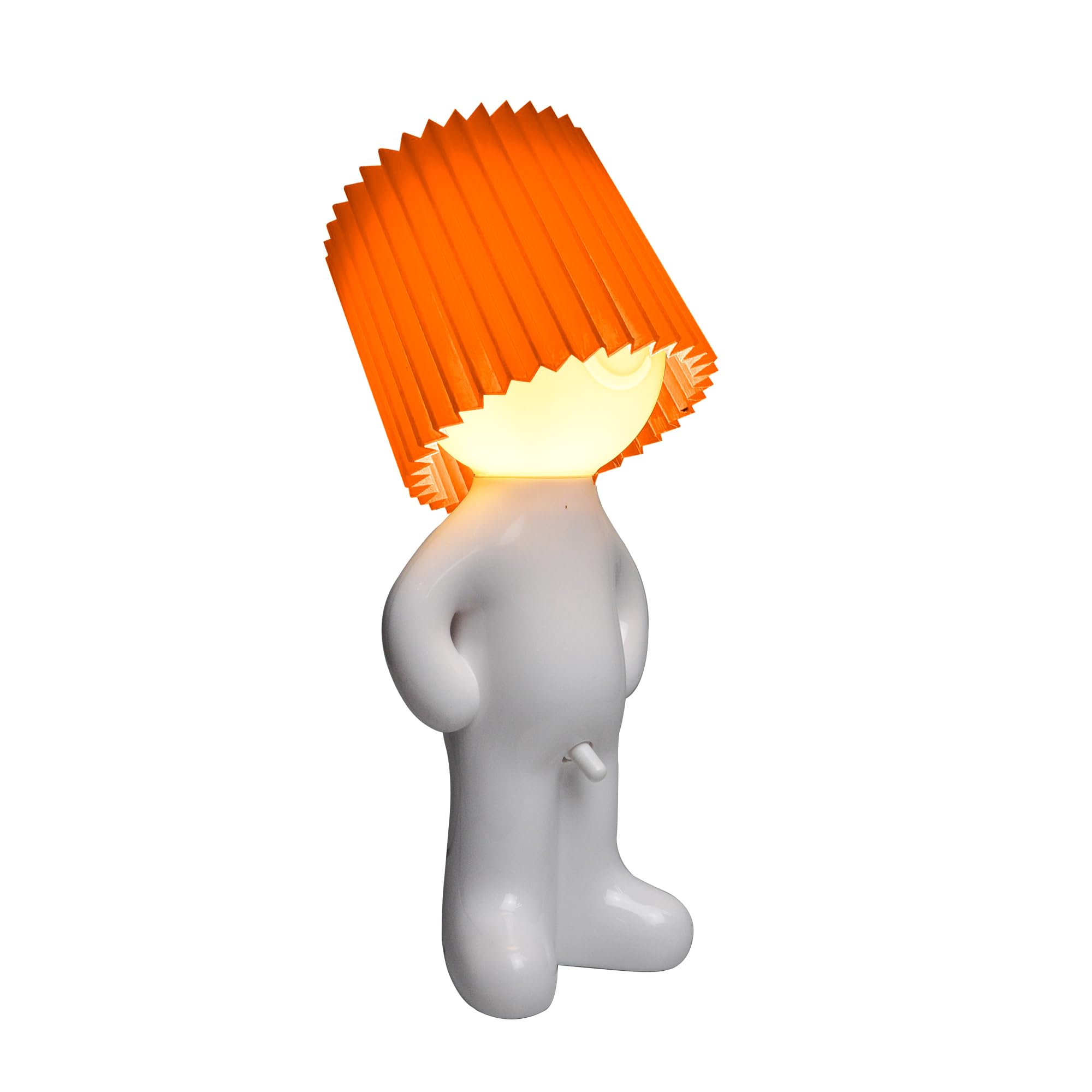 Wtykana lampa stołowa LED nocna, lampa podłogowa do sypialni, 12,5 × 12,5 × 29,5 cm, ciepłe światło, pomarańczowa