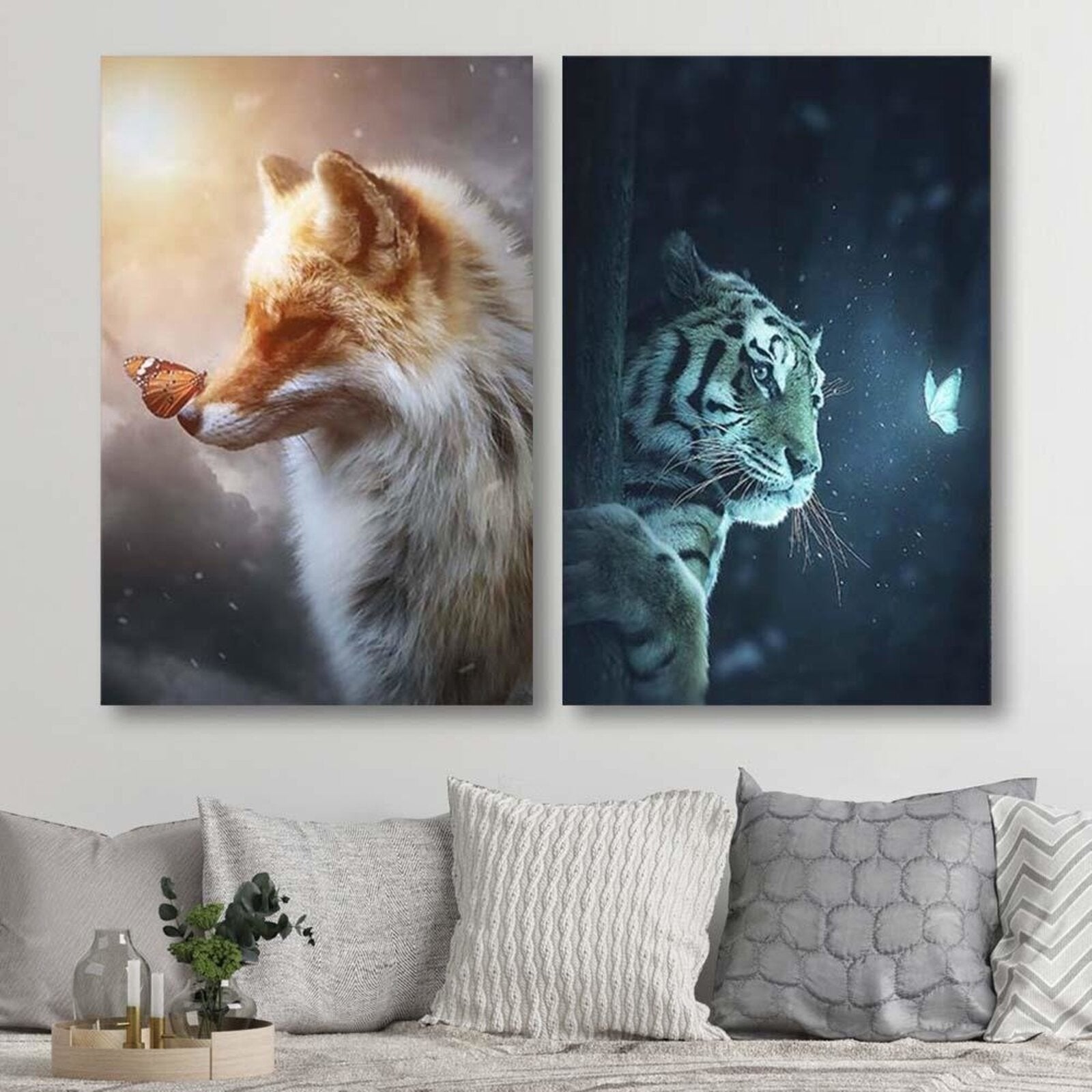 Tableau bois renard et escargot abstraction - 40 x 60 cm - 4