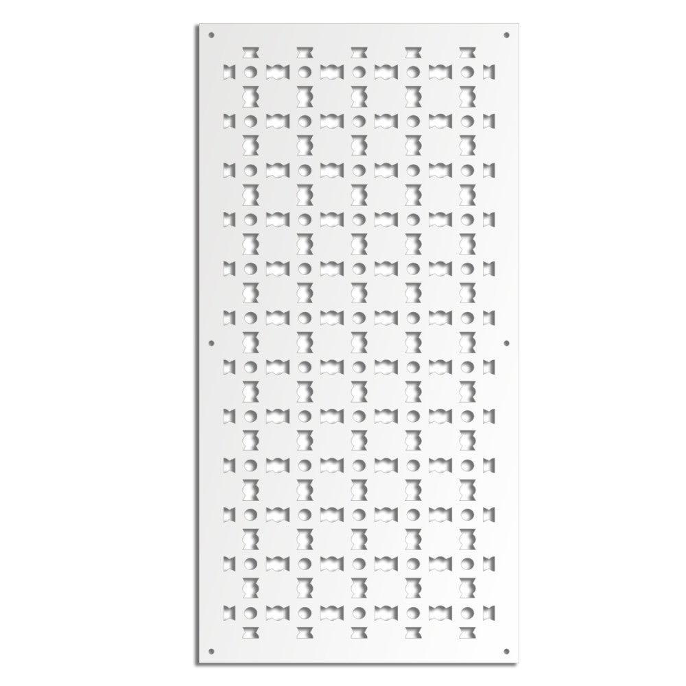 BISCUIT - Panel perforowany z PVC - Osłona przeciwsłoneczna - Rozmiar 47x94 cm - Grubość 1 cm - Kolor BIAŁY