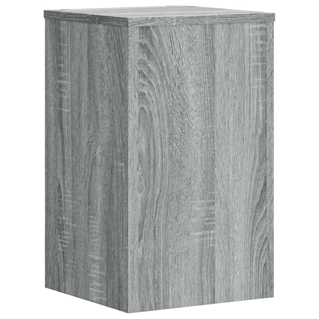 Supports pour plantes, 2 pièces, gris, panneau de bois - 3