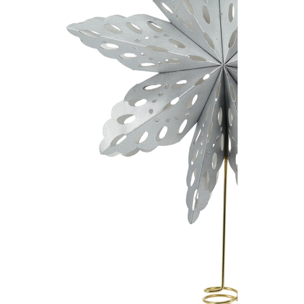 Czubek choinkowy Gwiazda 30 cm Papierowa Srebrny - 3