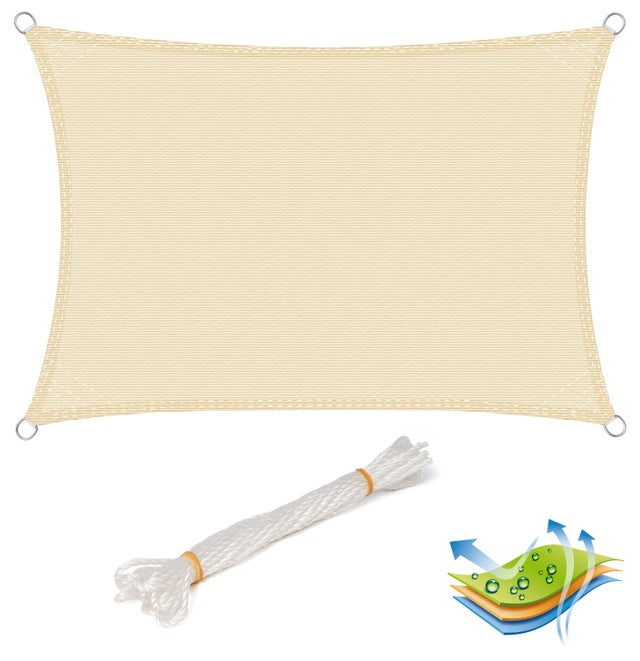 Filet D'Ombrage Rectangulaire 4x6m Beige - Résistant UV Pour Jardin Et Serre